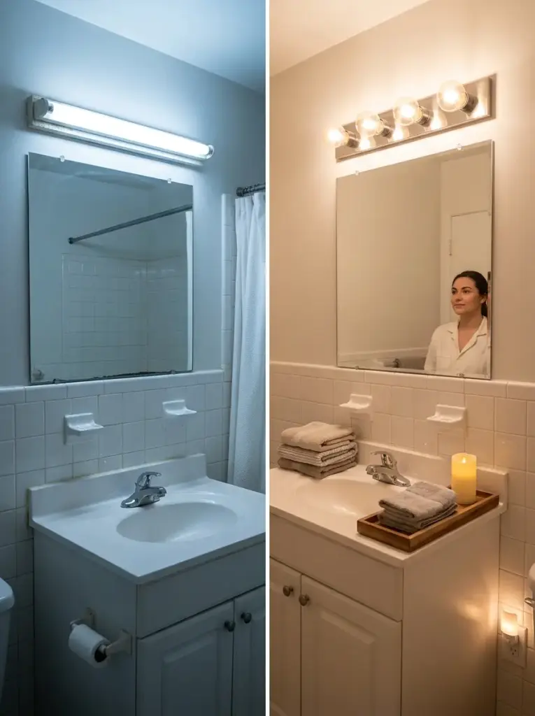 Improve Bathroom Lighting with Warm Bulbs