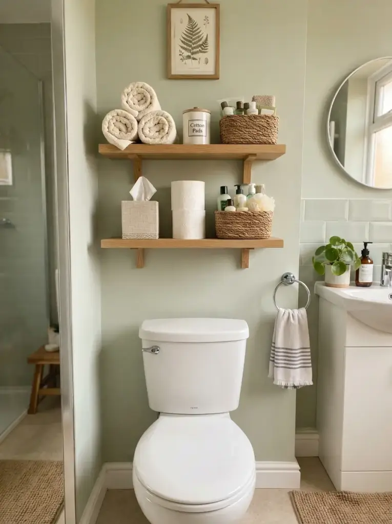 Install Shallow Shelves Above the Toilet