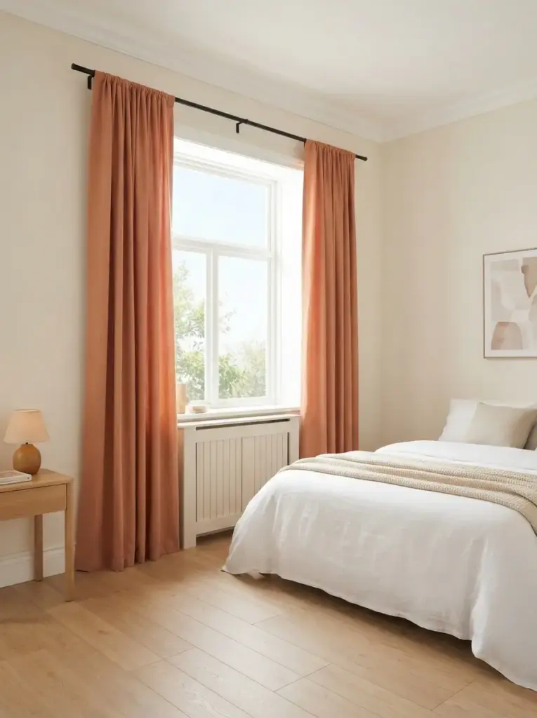 Introduce Burnt Orange Through Curtains