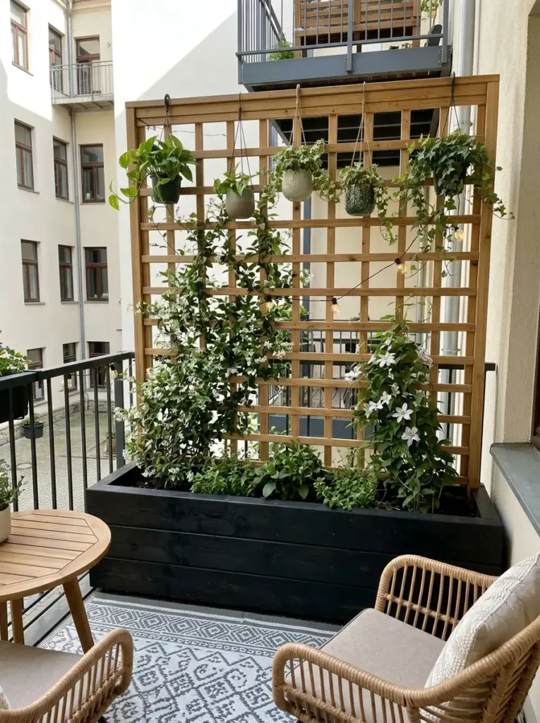 Lattice Panels with Climbing Plants