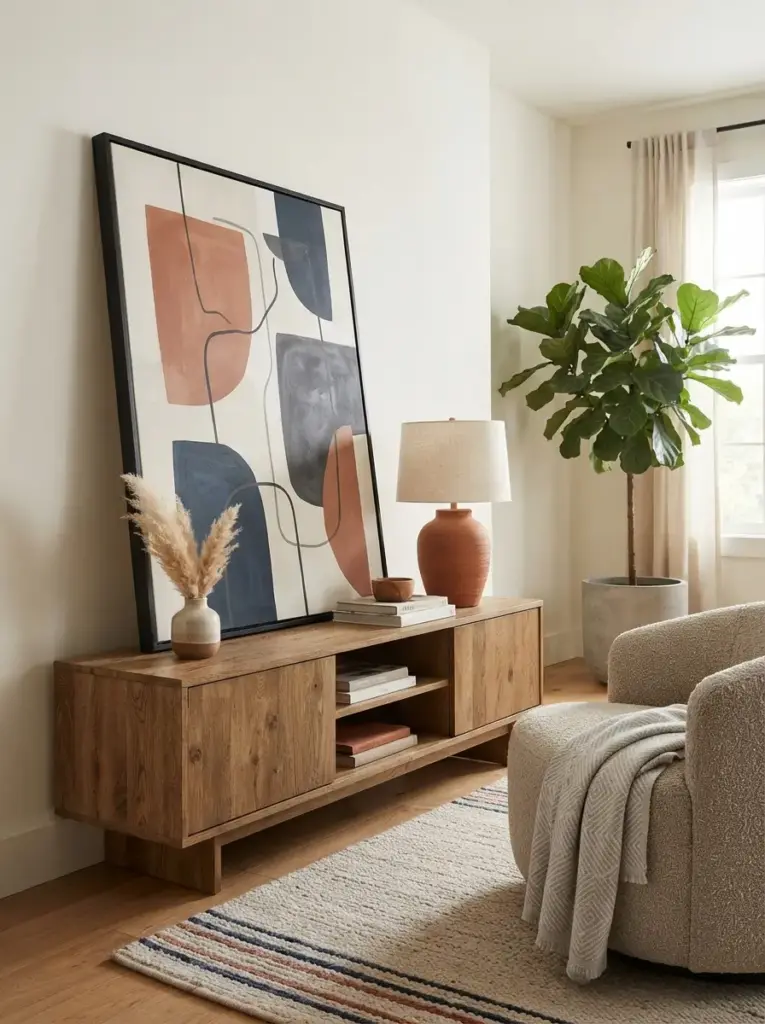 Layer Oversized Art Against the Wall