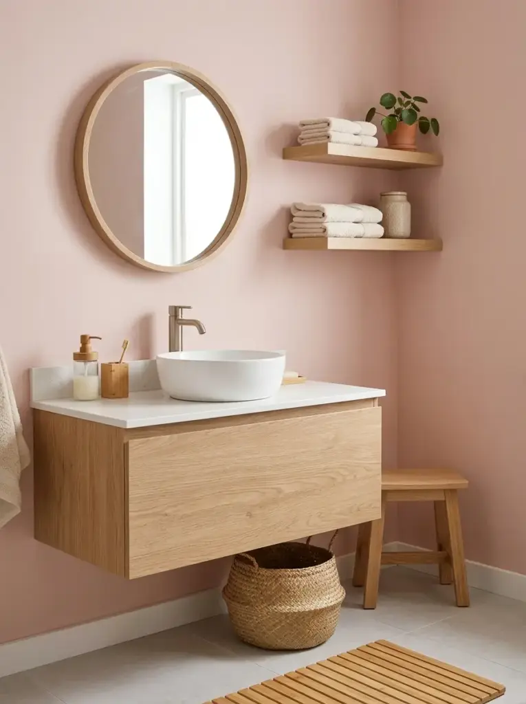 Layer Pink With Natural Wood