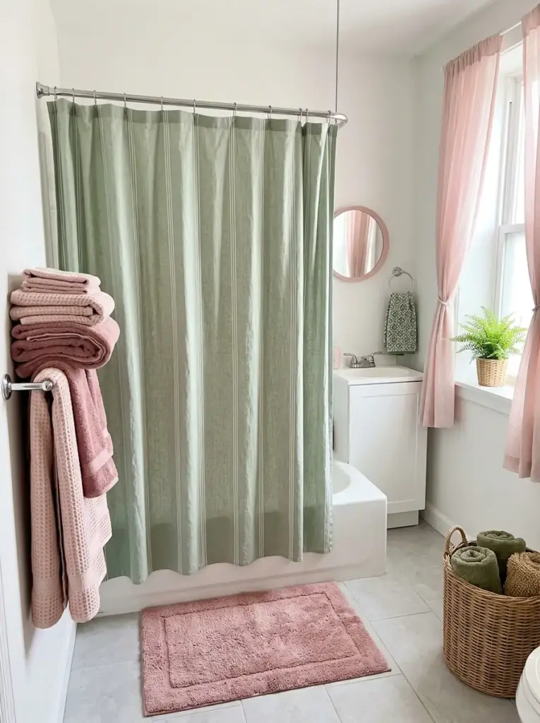 Layer Pink and Green Through Textiles