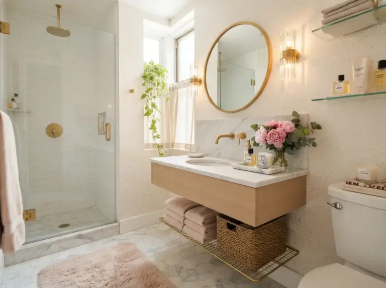 Luxury Feminine Bathroom Decor Ideas for Small Apartments