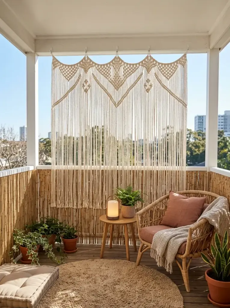 Macrame and Fabric Panels for Boho Privacy