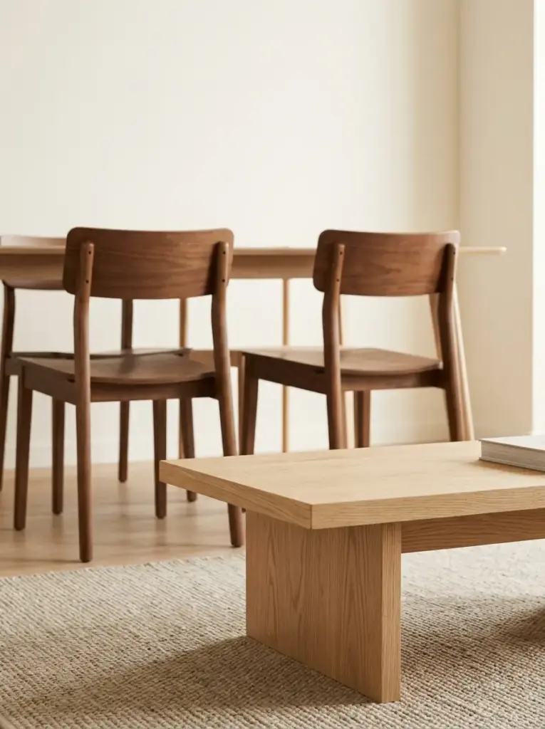 Mix Light and Dark Wood Tones