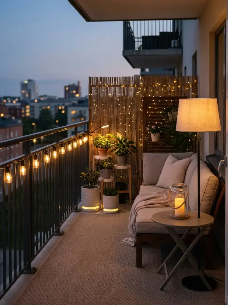 Mix Three Light Sources for a Balanced Romantic Balcony