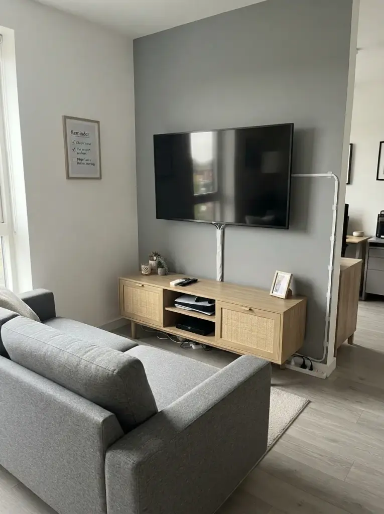 Mount the Television or Use a Narrow Media Stand