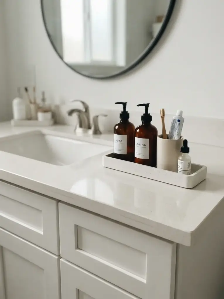Organise the vanity with one tray