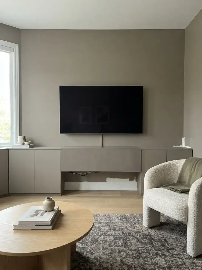 Paint the TV Wall in a Soft Mid-Tone