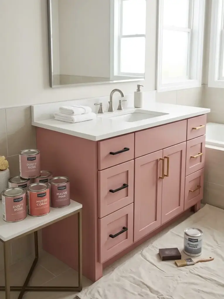 Paint the Vanity Pink for a Custom Feel