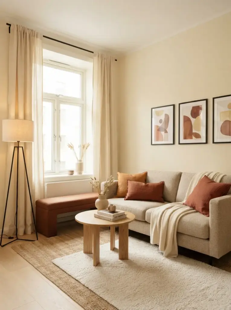 Pair Burnt Orange with Warm White Walls
