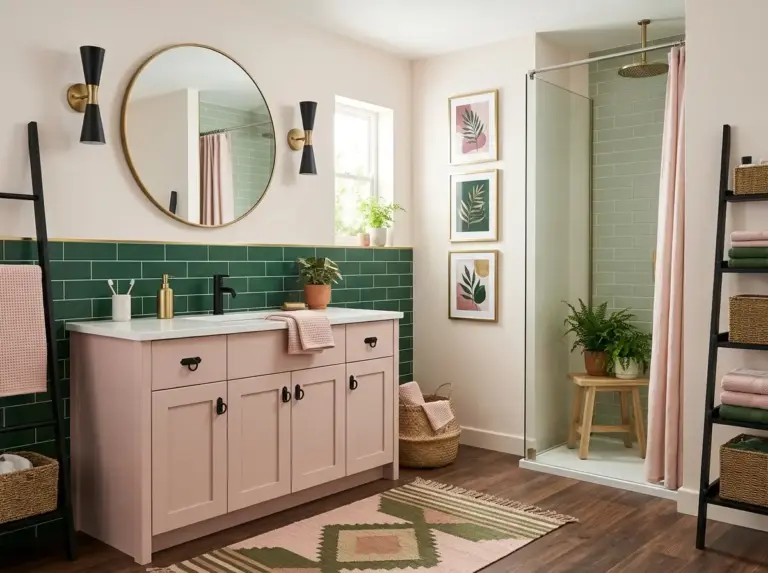 Pink and Green Bathroom Ideas for a Dreamy Modern Space