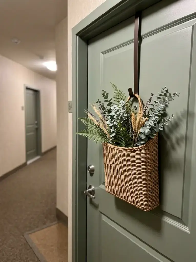 Place a Mini Greenery Basket on the Door