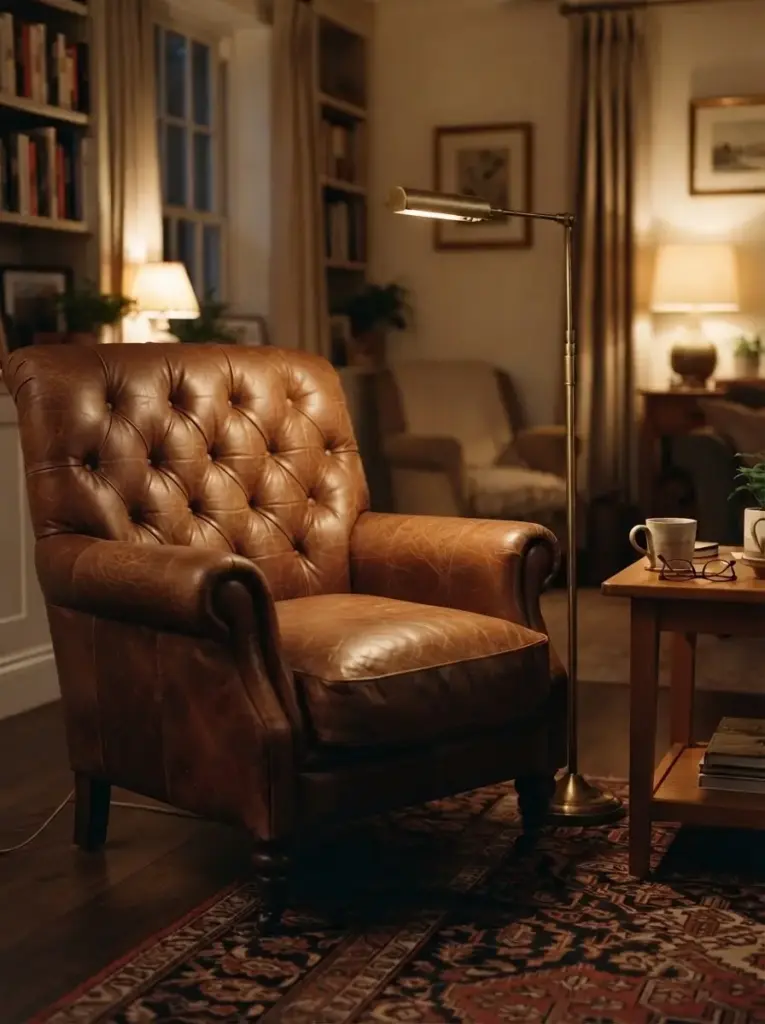 Place a Pharmacy Lamp Beside a Reading Chair