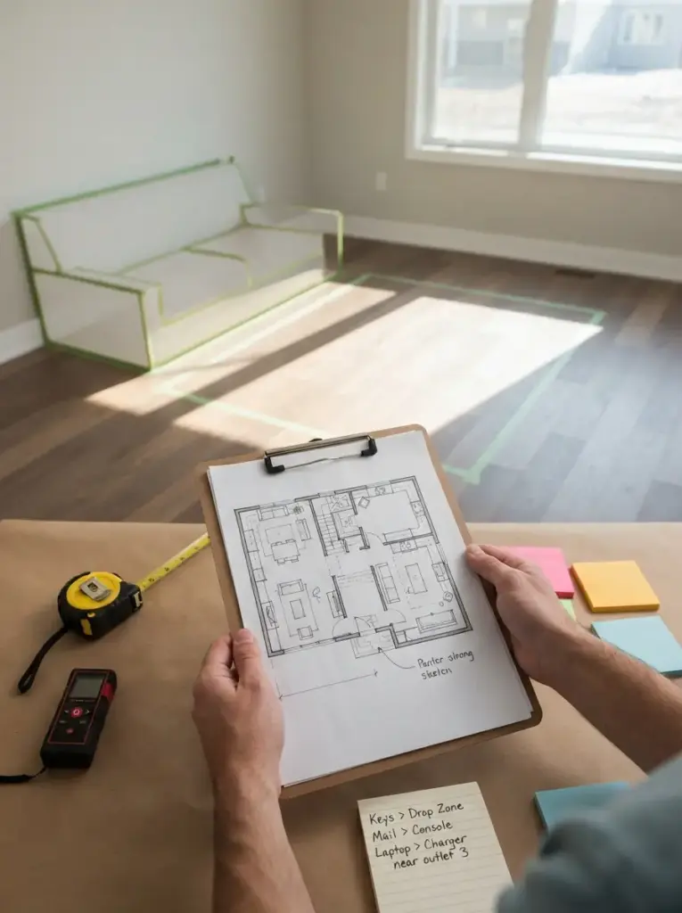 Plan the room before buying new decor