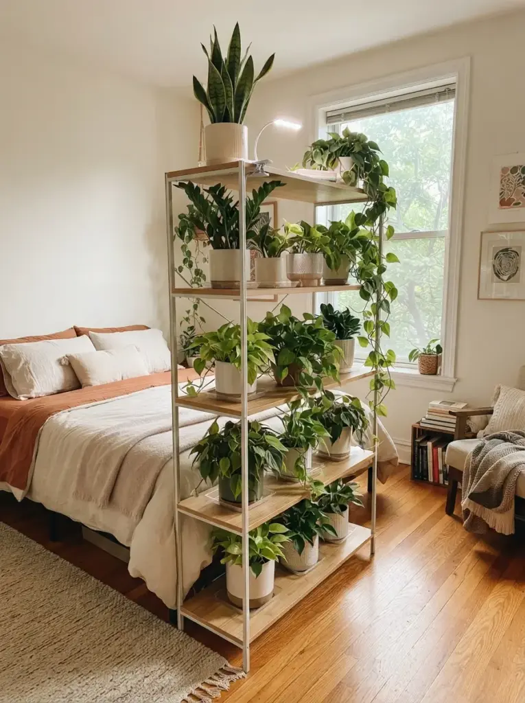 Plant Shelves That Create a Living Screen