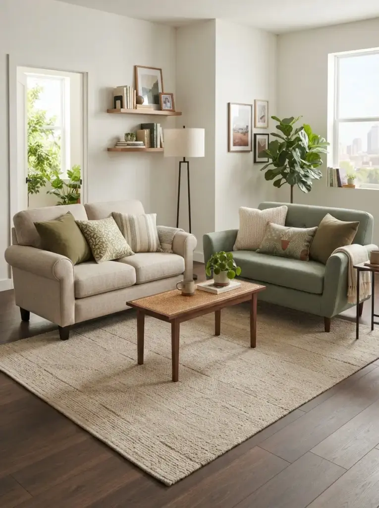Position Two Small Sofas Face to Face