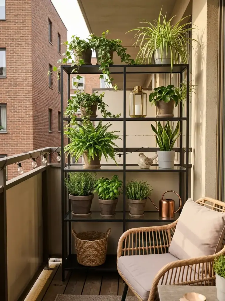 Privacy Planter Wall with Shelves