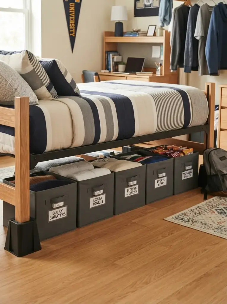Raise the Bed and Add Low Storage Bins