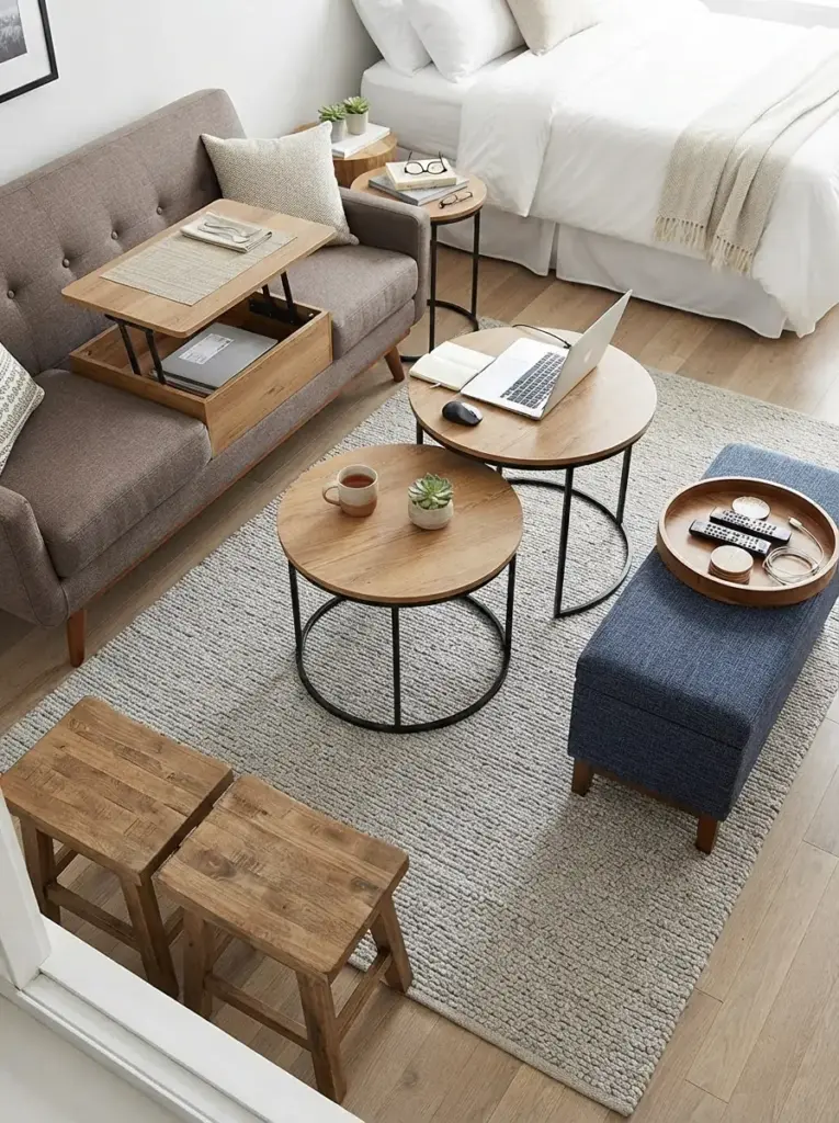 Replace a large coffee table with nesting tables