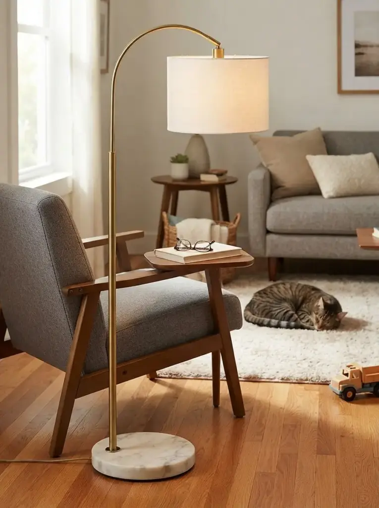 Select a Floor Lamp With a Small Marble Base