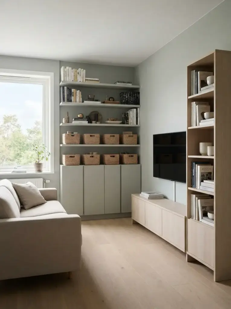 Select slim storage for interior walls