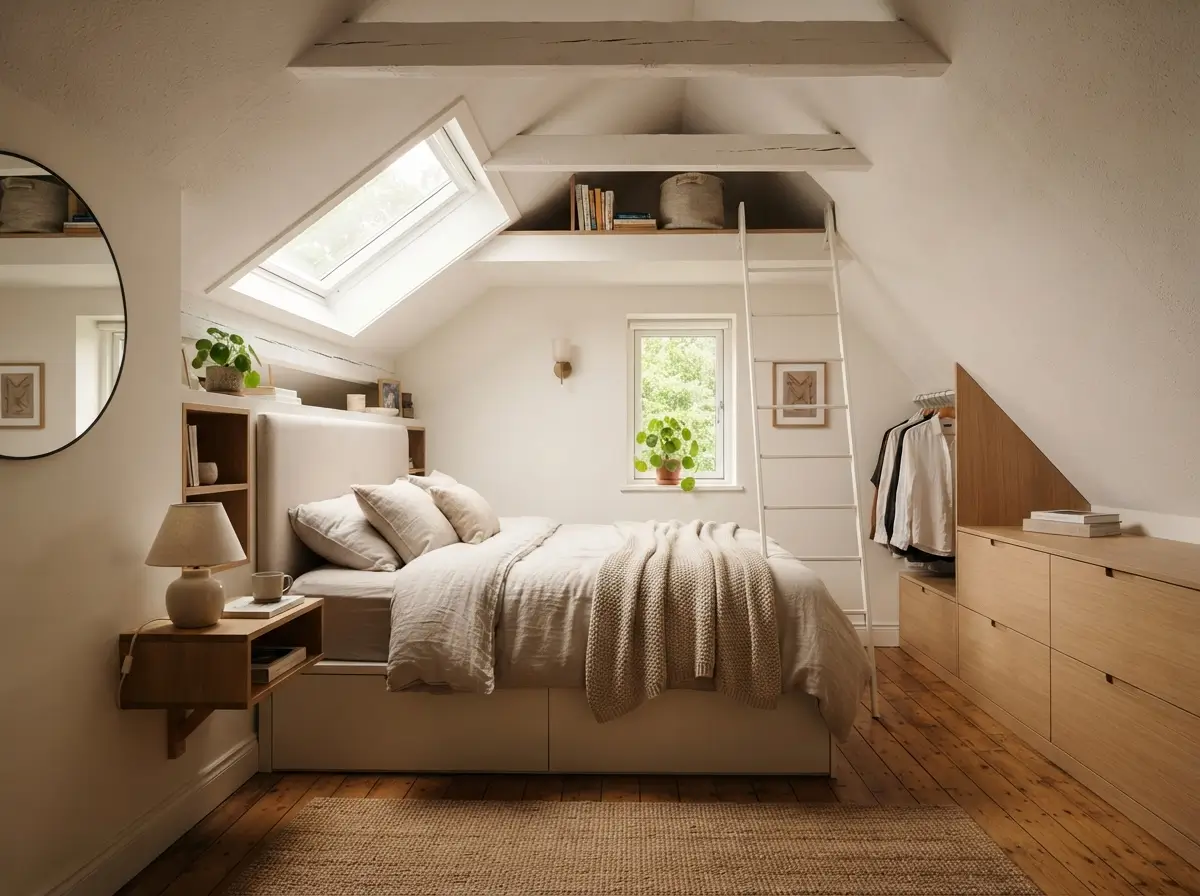 Space Saving Attic Bedroom Ideas for Tiny Loft Bedrooms
