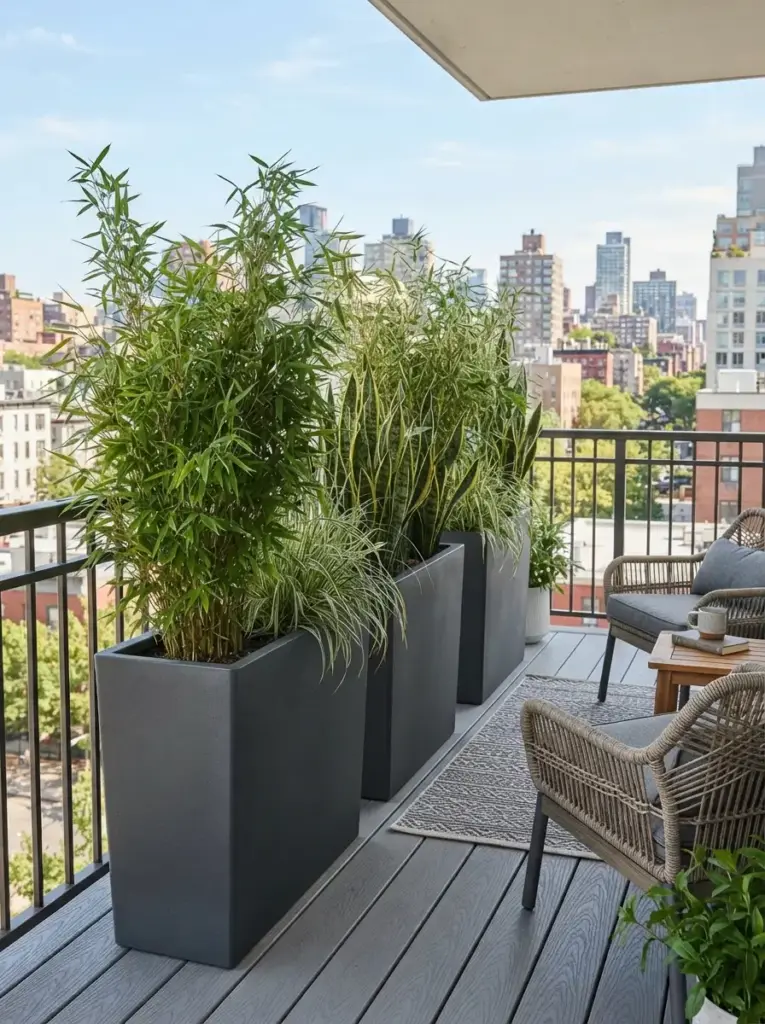 Stack Tall Planters Along One Side