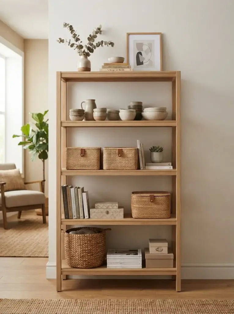 Style Open Shelves With Breathing Room