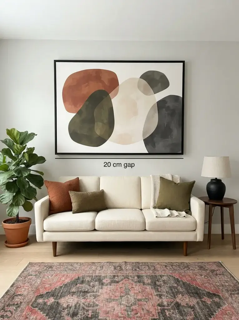 Style Walls With Large Art Instead of Many Tiny Pieces