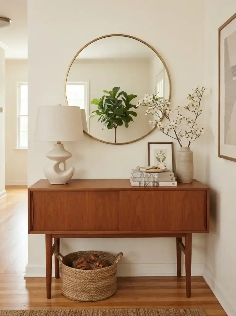 Style a Console Wall With Layered Decor