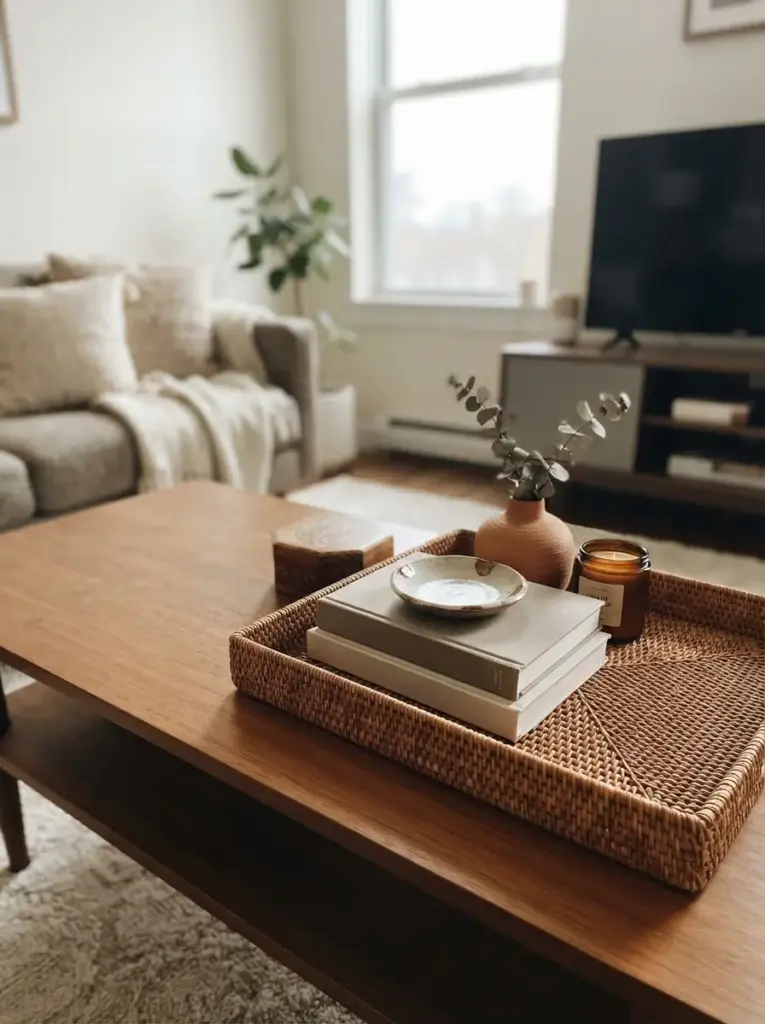 Style the Coffee Table With Fewer Objects