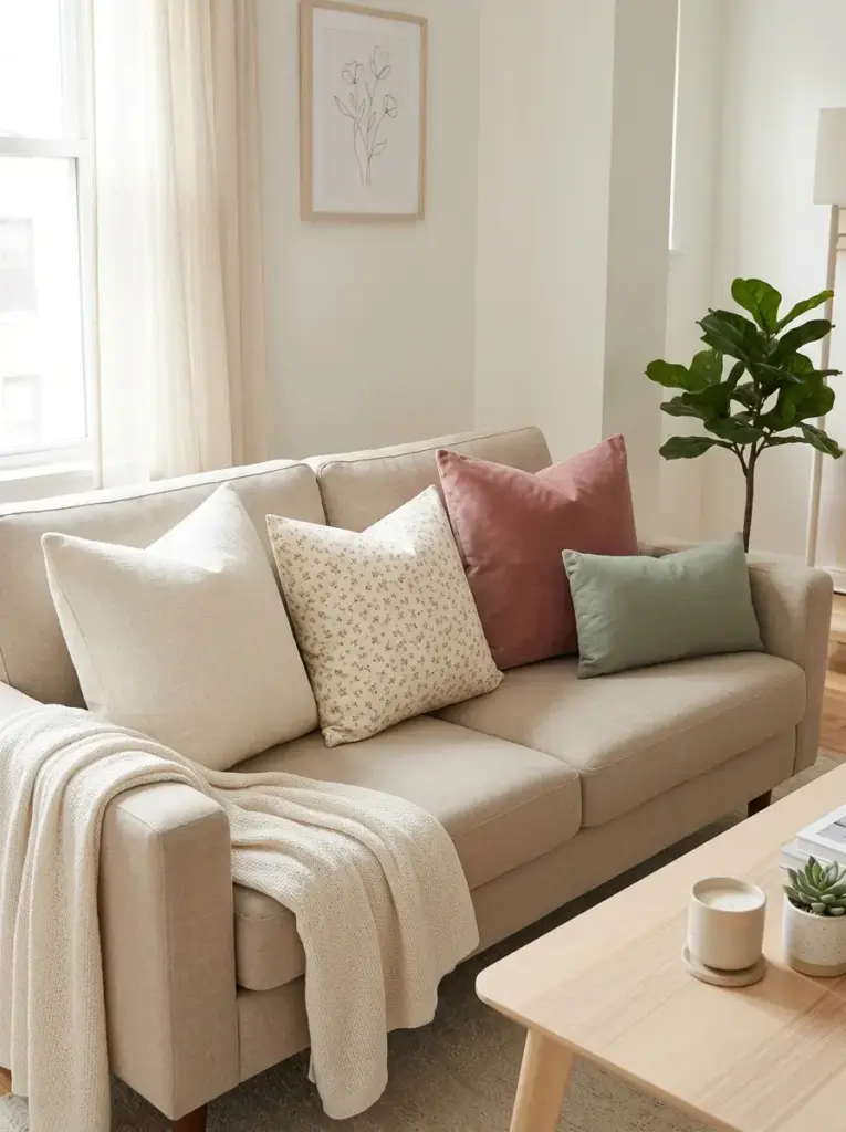 Style the Sofa With Fewer but Better Pillows