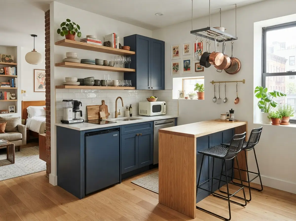 Trendy Studio Apartment Kitchen Ideas for Small Homes