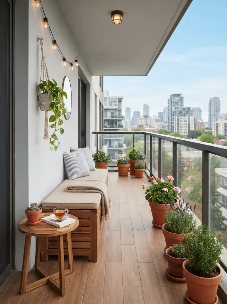Try a Wall Bench or Slim Storage Bench