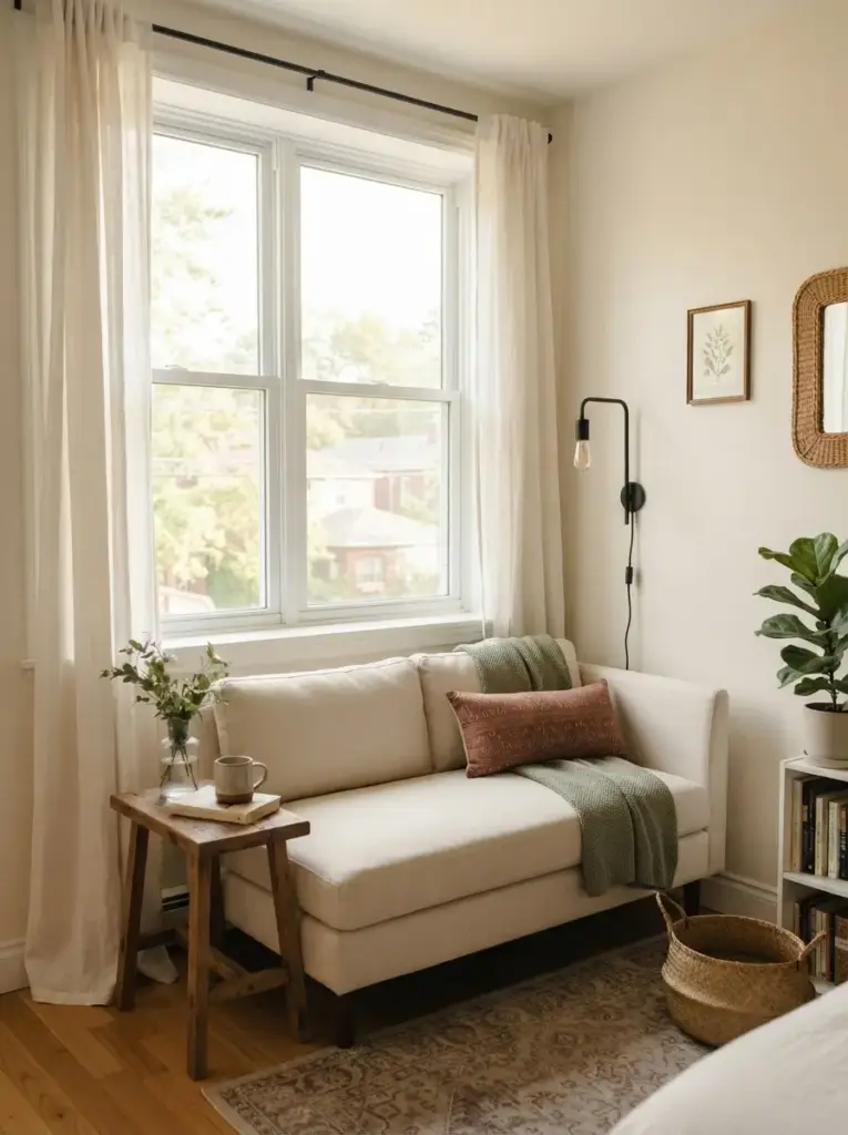 Tuck a Loveseat Into a Window Wall