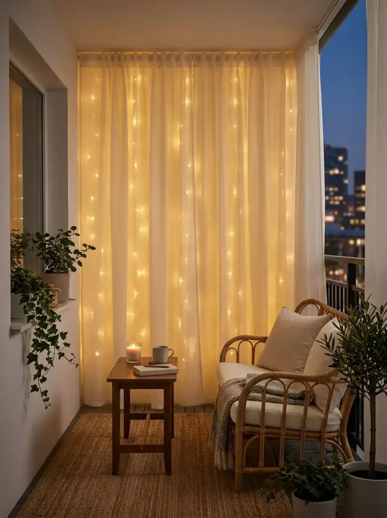 Use Curtain Lights Behind Sheer Outdoor Curtains