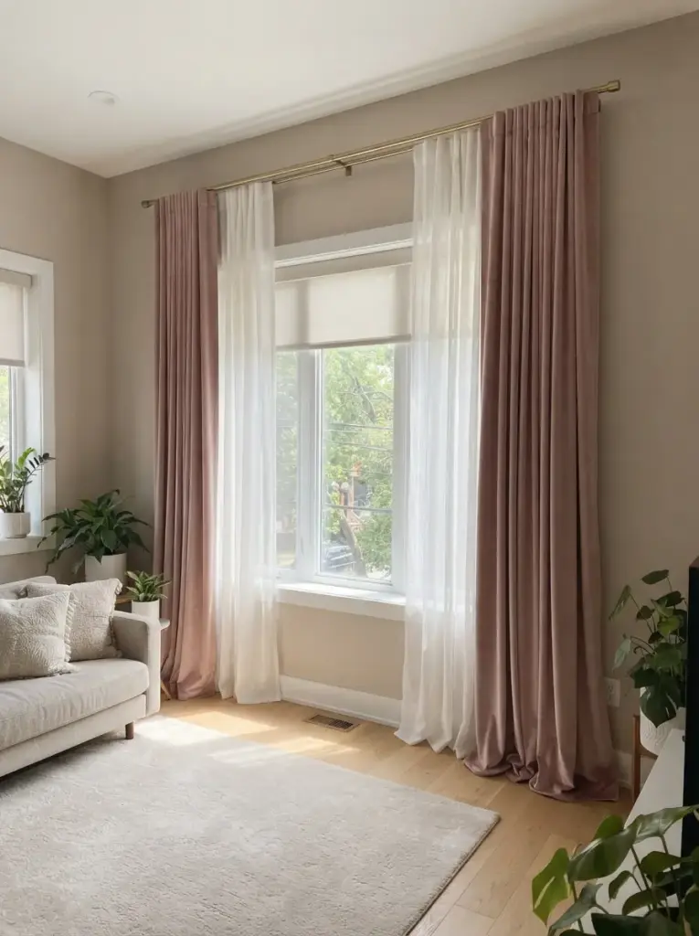 Use Curtains to Control Height, Color, and Softness