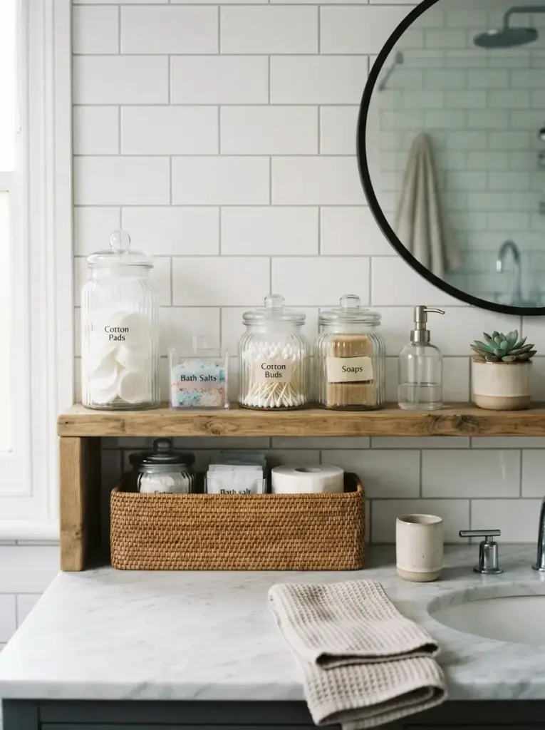 Use Glass and Clear Containers to Reduce Visual Weight