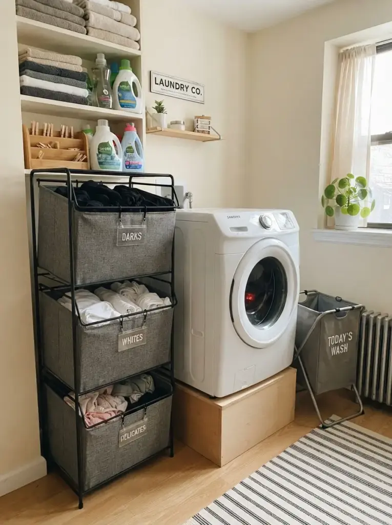 Use Matching Laundry Baskets for Better Organization