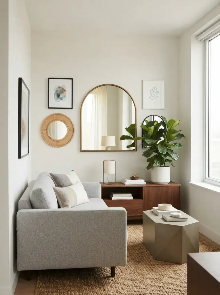 Use Mirrors as Part of the Art Arrangement