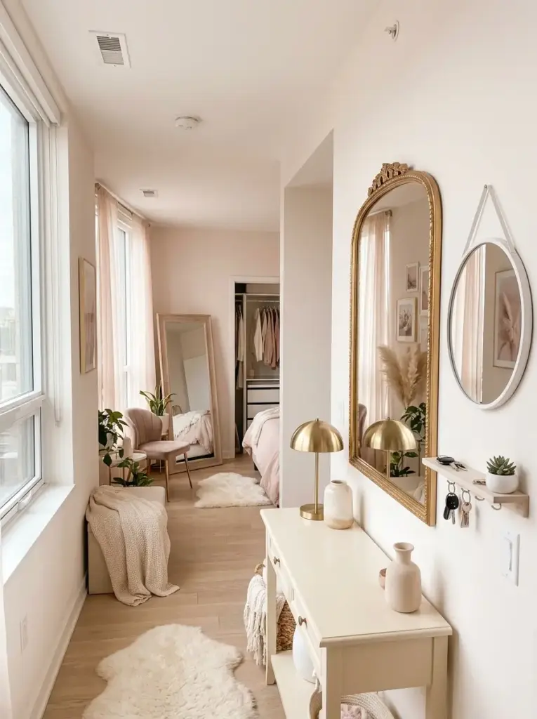 Use Mirrors to Brighten and Open the Room