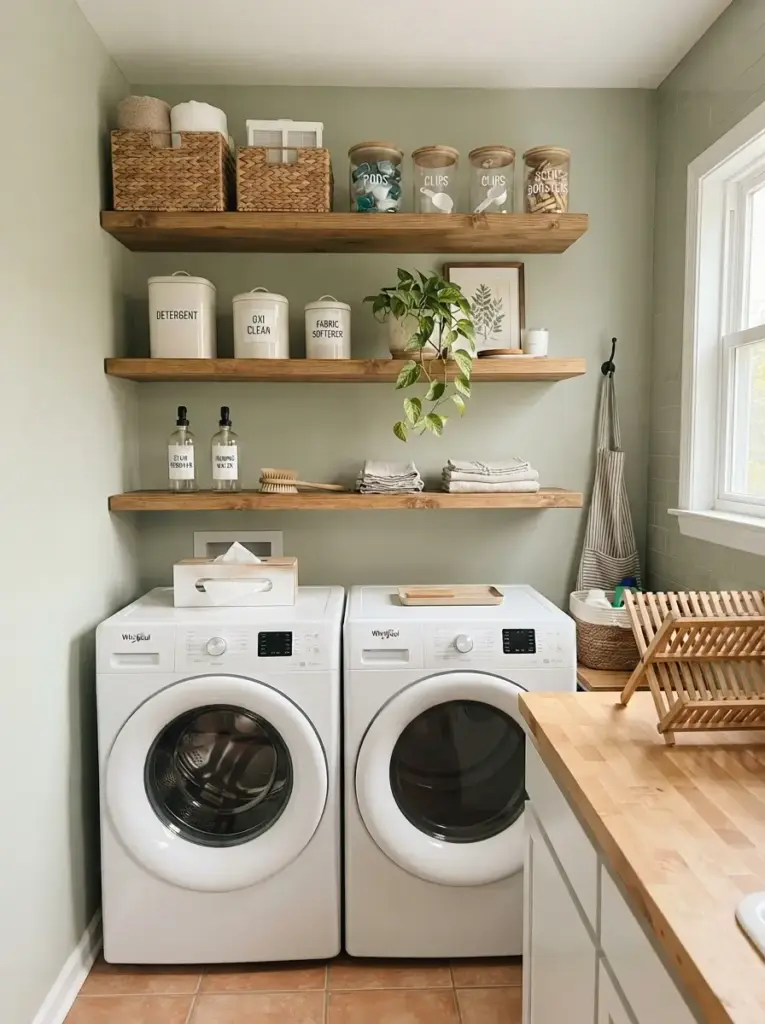 Use Open Shelving With Decorative Containers