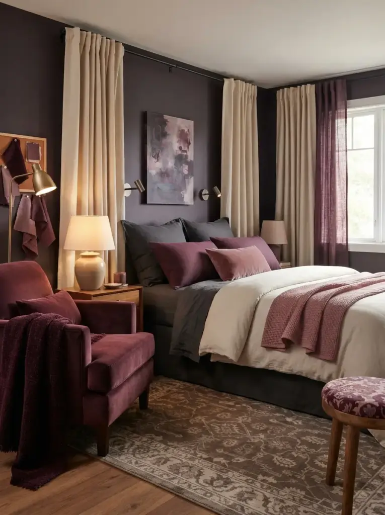Use Plum and Dusty Rose as Supporting Colors