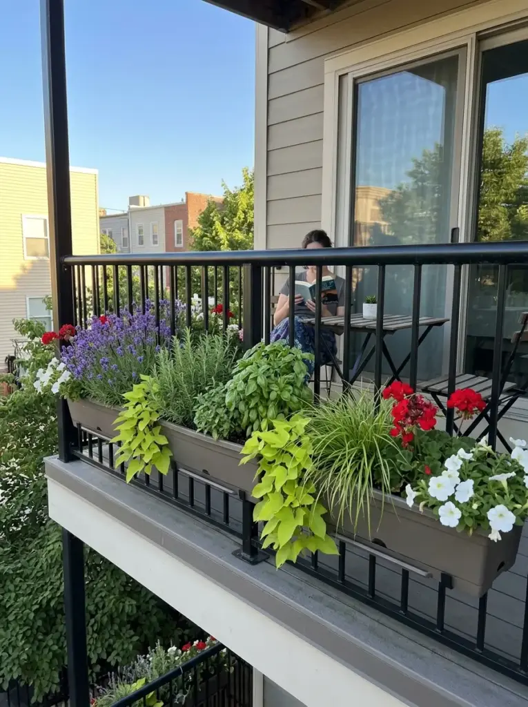 Use Railing Planters as a Living Privacy Edge