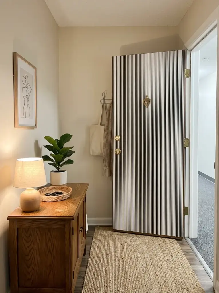 Use Removable Wallpaper on the Inner Door Side