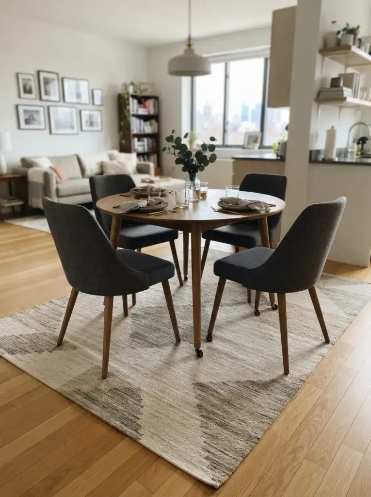 Use Rugs to Create a Dining Area