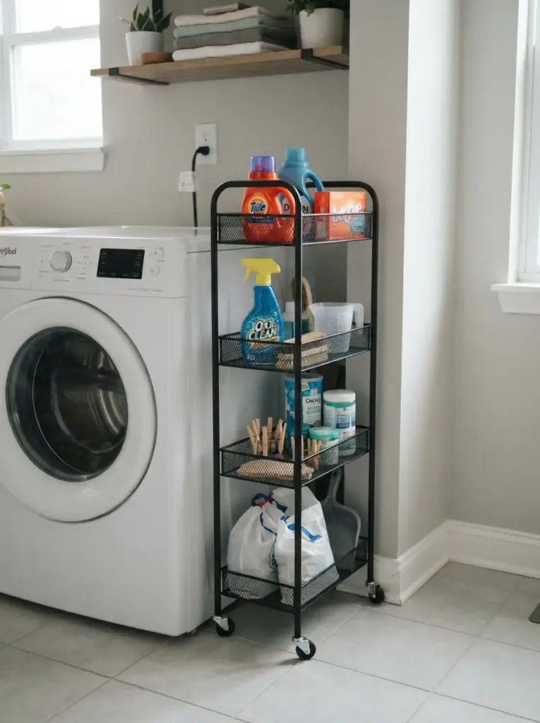Use Slim Rolling Storage Between Appliances