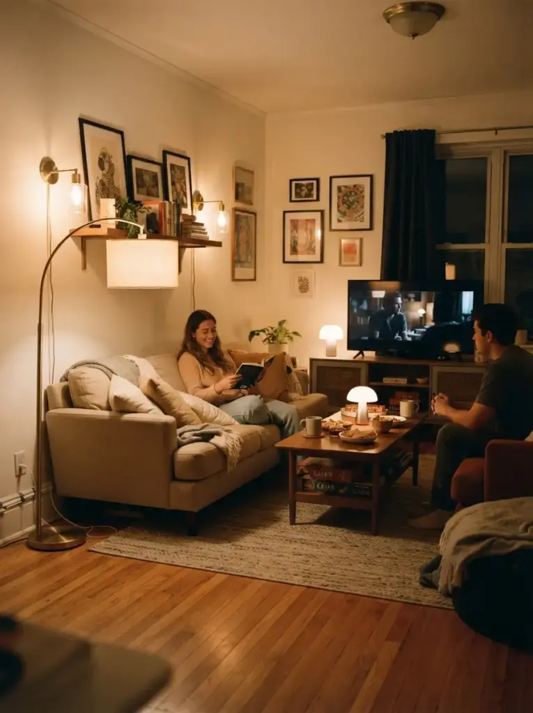 Use Warm Layered Lighting Instead of One Ceiling Light